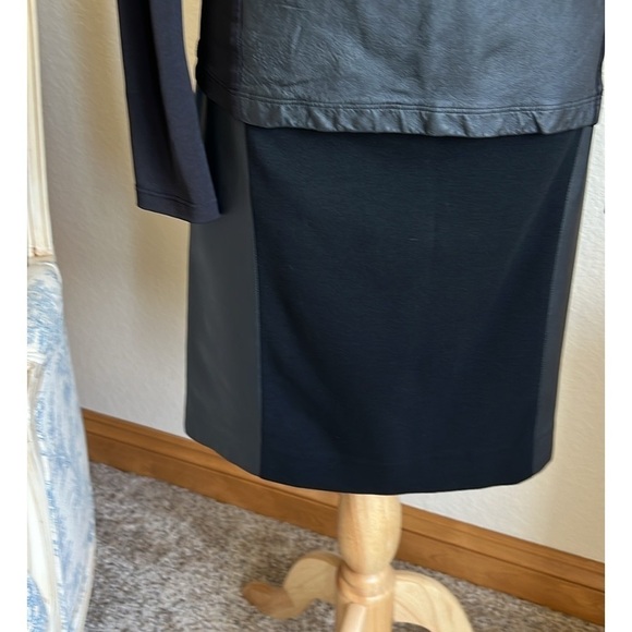 NWOT Lafayette 148 New York Leather Combo Skirt Size 10...